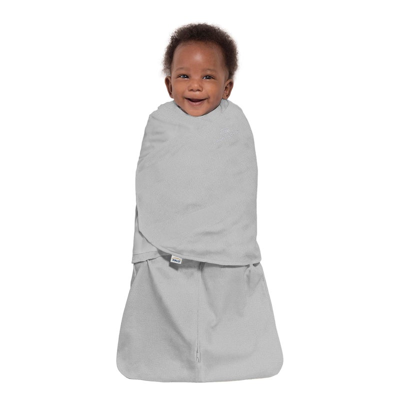 HALO Sleepsack Swaddle 3-6 Months and Wearable Blanket 6-12 Months 100% Organic Cotton 2-Piece Gift Set with Box, TOG 1.5, Cloud - Image 4