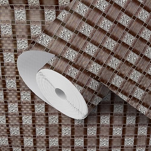 Vocal Store Kitchen Drawer/Cabinet Shelf Mat|PVC Material|Adjustable Size 10 Meter Roll, Brown - CDOJ1-P03-10M - Image 1