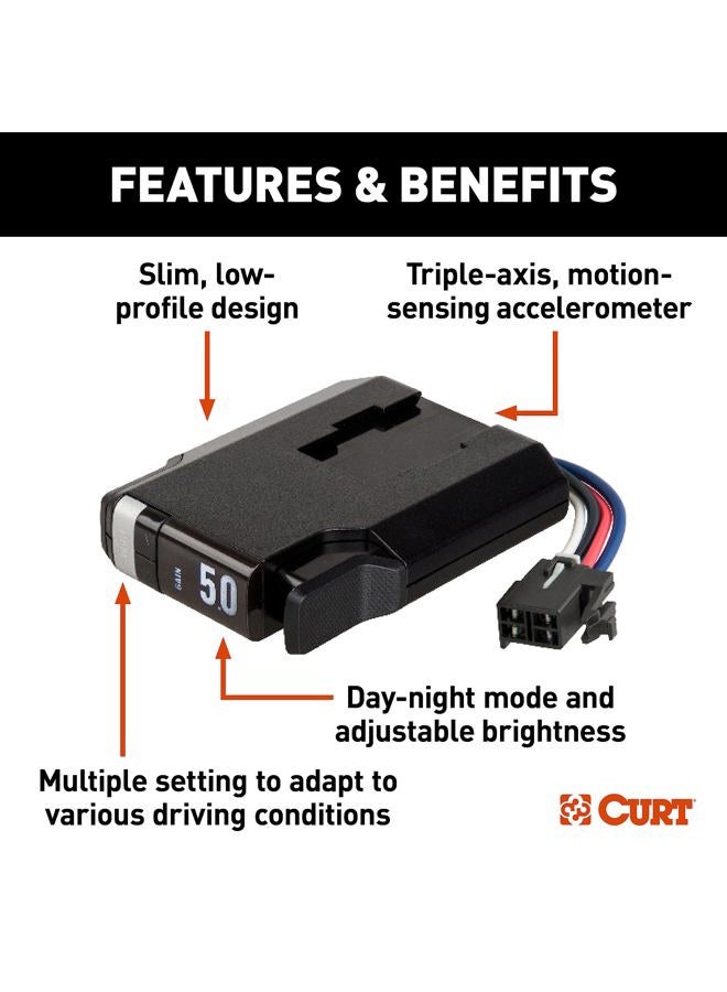 Curt 51146 TriFlex NEXT Proportional Inertia Electric Trailer Brake Controller, Fully Adjustable, Low Profile, 2-4 Axles, Plug-and-Play - Image 3