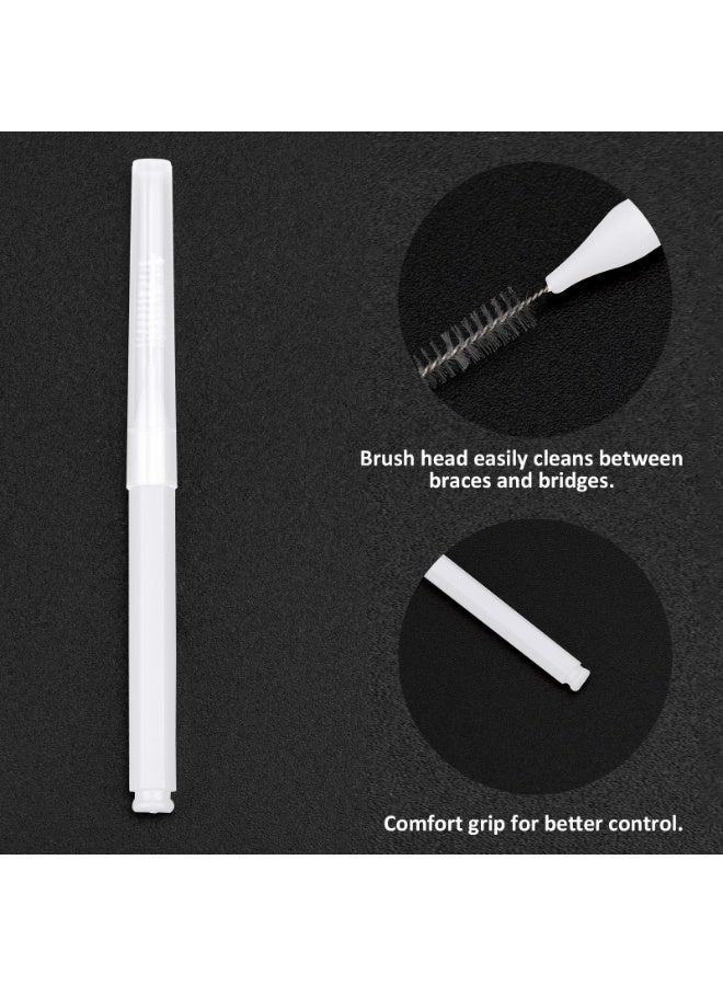 LUMYA 20 Pcs Interdental Brushes, Toothpick Brush Set, Dental Floss Picks and Braces Brush, Oral Teeth Cleaning Brush Flosser, Tooth Flossing Head Dental Hygiene Tool for Adults (White and Pink) - Image 3