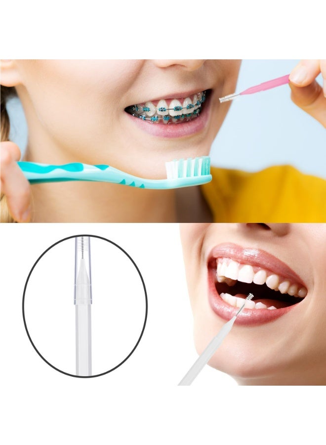 LUMYA 20 Pcs Interdental Brushes, Toothpick Brush Set, Dental Floss Picks and Braces Brush, Oral Teeth Cleaning Brush Flosser, Tooth Flossing Head Dental Hygiene Tool for Adults (White and Pink) - Image 5