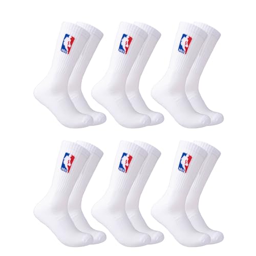 Ultra Game جوارب رياضية مريحة للرجال من ألترا جيم NBA - 6 قطع - للجنسين، NBA، أبيض أحمر أبيض أزرق، M6-12 - Image 3