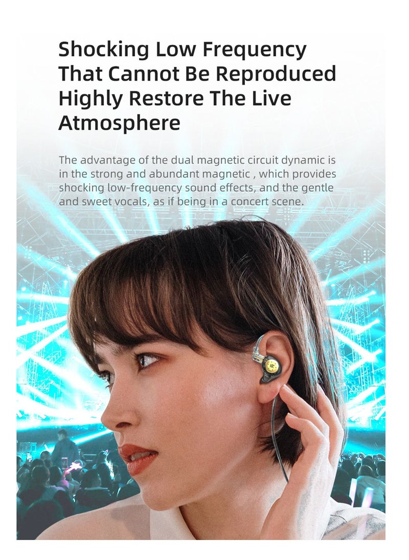 KZ - In-Ear Stage Monitor Headphone Dual Magnetic Dynamic Unit Earphone Shock Bass Earbuds with 0.75mm Detachable Cable Comfortable Wired Headset - Image 1