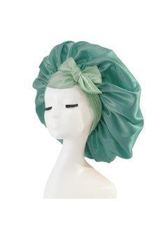 Medium-sized single-layer ribbon - grass green with hair tie