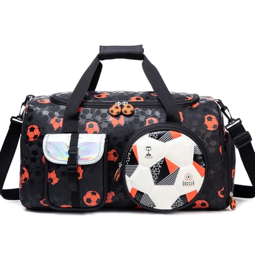 Oruiji Kids Duffle Bag Boys Travel Bag for Kids Overnight Sports Bags for Boys Weekender Gym Soccer Bags for Boy with Shoe Compartment - Image 1
