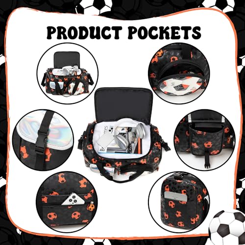 Oruiji Kids Duffle Bag Boys Travel Bag for Kids Overnight Sports Bags for Boys Weekender Gym Soccer Bags for Boy with Shoe Compartment - Image 3