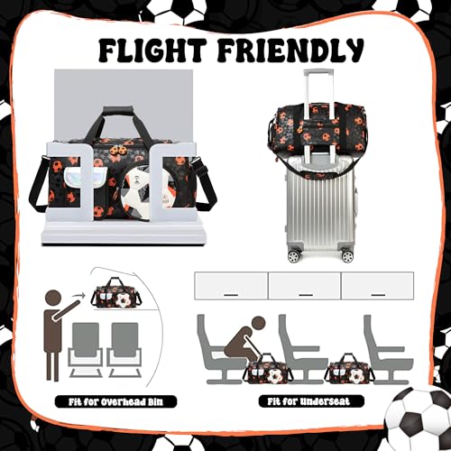 Oruiji Kids Duffle Bag Boys Travel Bag for Kids Overnight Sports Bags for Boys Weekender Gym Soccer Bags for Boy with Shoe Compartment - Image 4