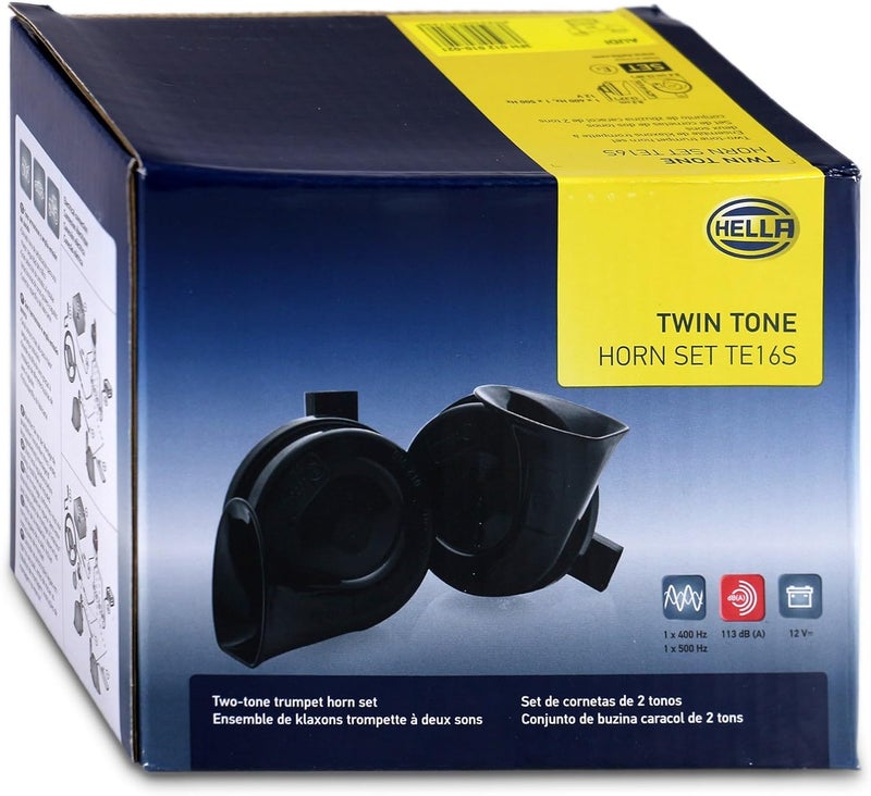 هيلا HELLA Fanfare Hella OE-Connect Horn TE26 Set 12 V 110 dB(A) 400 Hz - 500 Hz - High/Low Tone - Electric - ECE - Housing Colour: Black - Quantity: 2-3FH 012 010-021 - Image 4