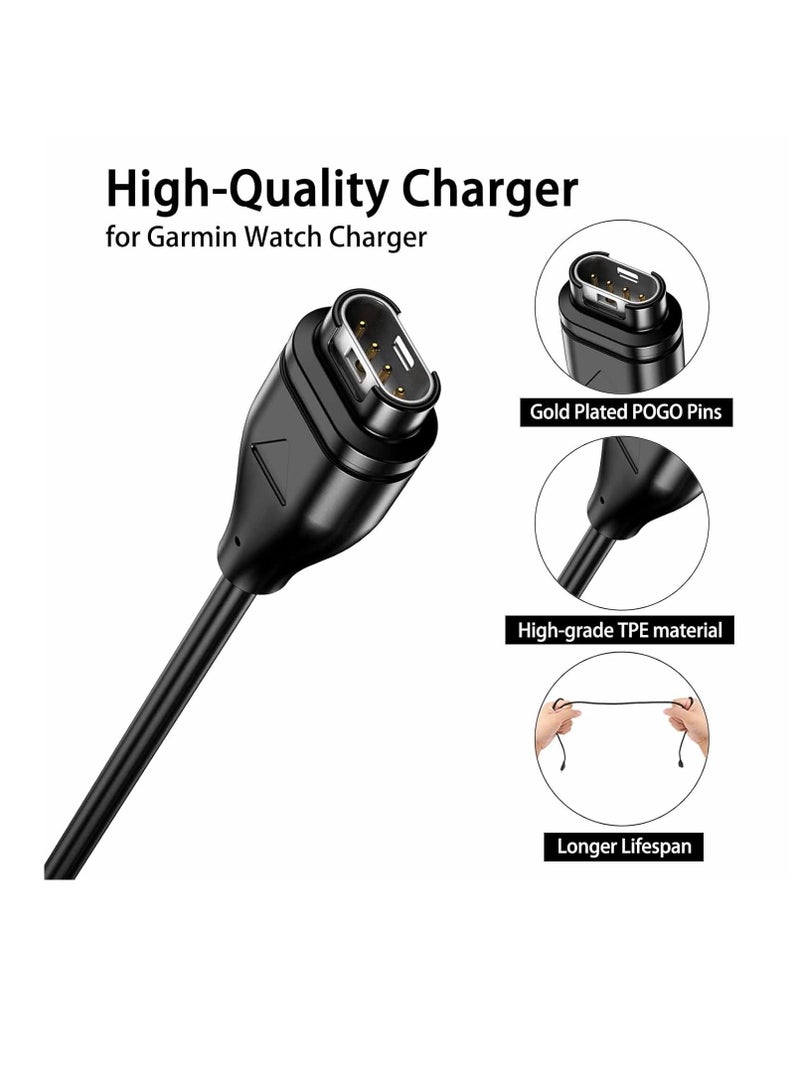 Compatible for Garmin Watch Charger Cable USB Charging Cable for Garmin Instinct/Forerunner/Fenix 8 7 6 5/Vivoactive/Venu/Vivosmart - 1Pack 3.3FT(1M) - Image 1