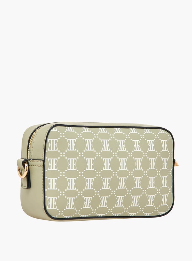 ELLE Women Monogram Print Crossbody Bag with Adjustable Strap  - Image 3