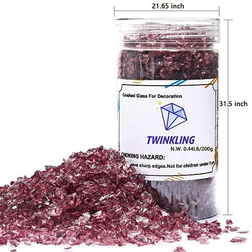 TWINKLING High Luster Crushed Glass, Broken Glass, Glass Gems Chips for DIY Resin Art Epoxy Crafts, Nail Art, Geode Painting, 1-3mm(200g) (Purple) - Image 5