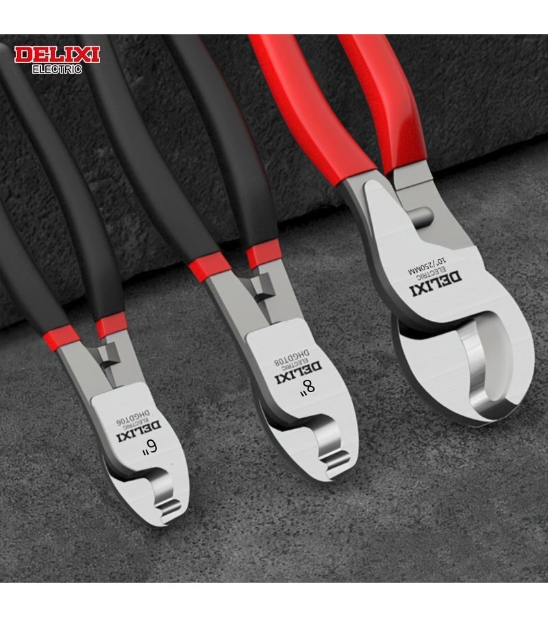 Red 10 Inch Chrome Vanadium Steel Cable Cutter Wire Stripper With Comfort Grip Ergonomic Design Precision Cutting Tool For Electricians Durable Metal Construction Wire Stripping Tool No Battery Required - Image 3