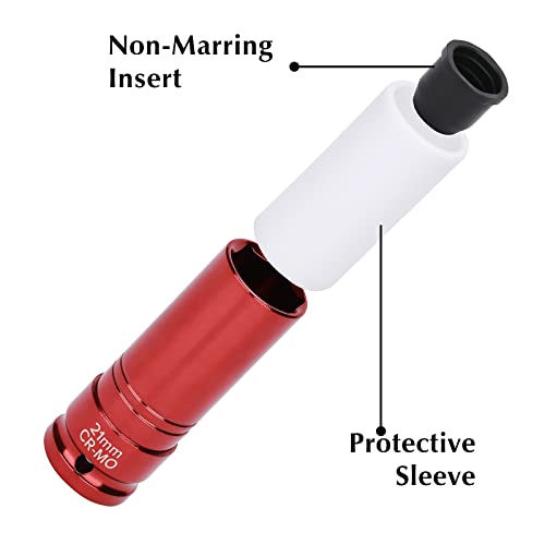 EMENTOL 4PCS 1/2" Drive Thin-Walled Impact Drive Lug Nut Socket Set, CR-MO, Metric, Protective Wheel Impact Socket Set-17mm, 19mm, 21mm, 22mm - Image 5