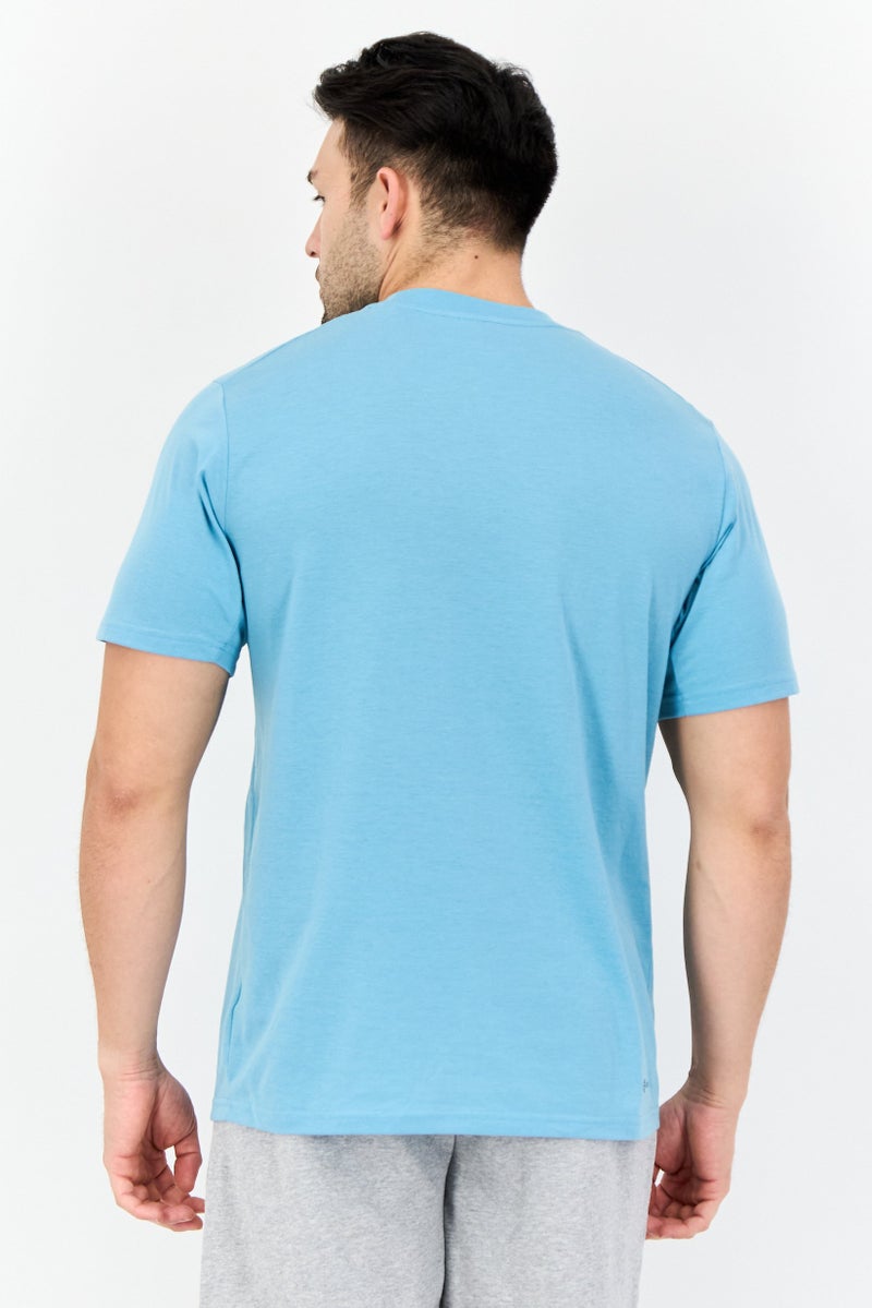 Adidas Men Sportswear Fit Short Sleeve Outdoor T-Shirt, Turquoise - Image 3