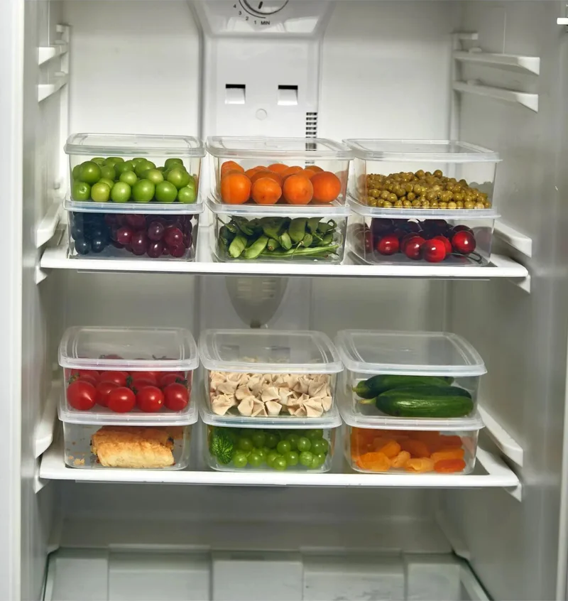 Hane216 5 Pieces Frozen Meal and Vegetable Storage Container - Portion Freezer Minced Meat Box