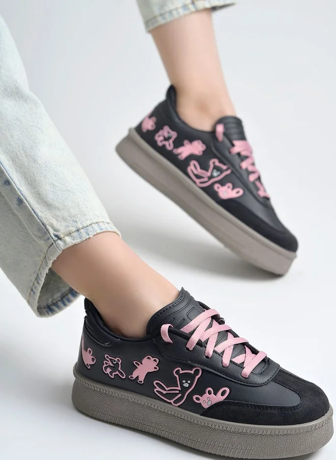 شوتوبيا Shoetopia Women Printed Sneakers with Chunky Sole