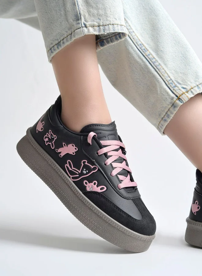 شوتوبيا Shoetopia Women Printed Sneakers with Chunky Sole