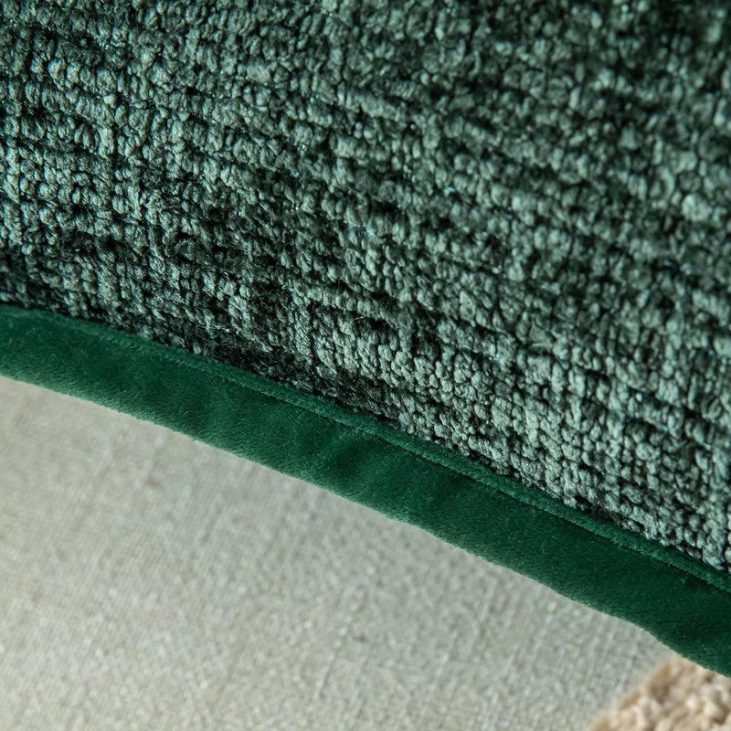 Yaertun Pack of 2 Chenille Textured Decorative Throw Pillow Covers Accent Solid Cushion Cover Soft Cozy Pillow Case with Velvet Back for Couch Sofa Bed Living Room 16x16 Inch Green - Image 3