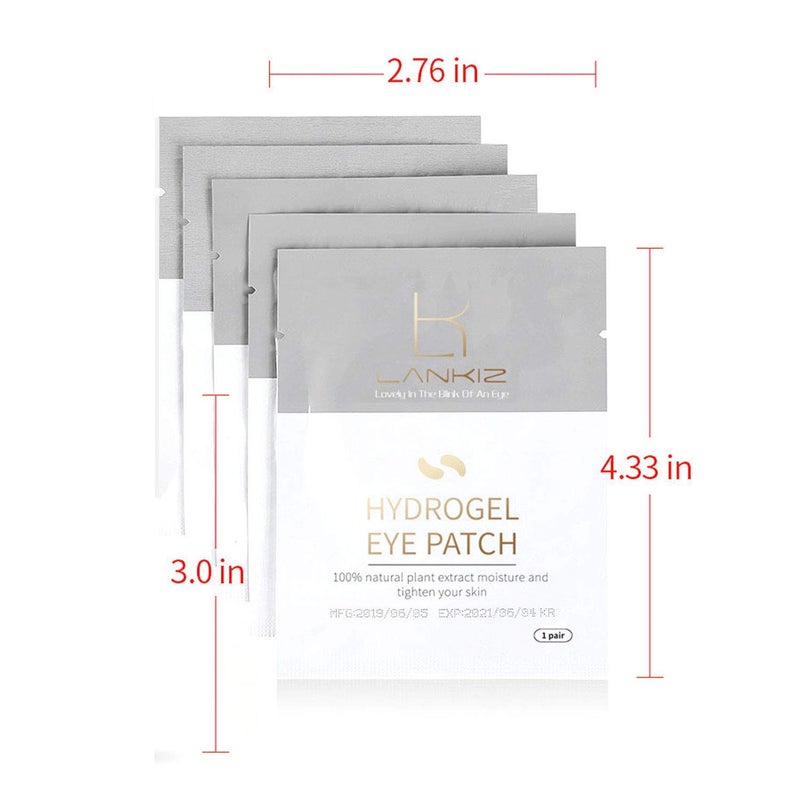 LANKIZ 100 Pairs Under Eye Gel Pads for Lash Extensions, 100% Natural Plant Extract, Collagen Hydrogel, Lint-Free, Moisturizing, Reduces Dark Circles and Eye Puffiness - Image 4