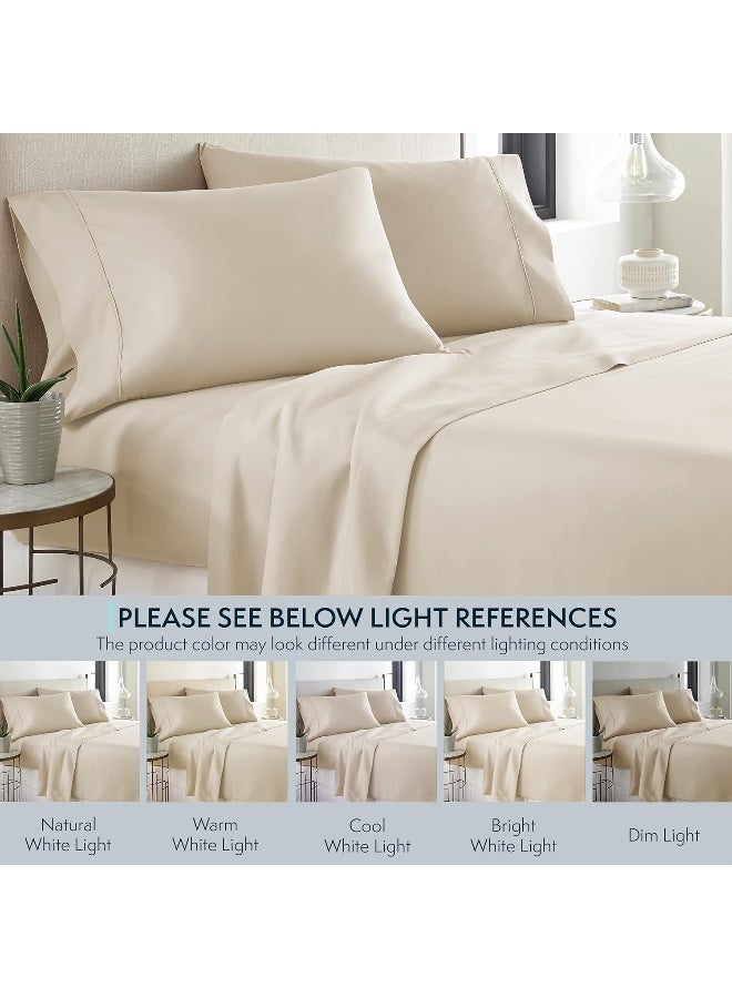 HC Collection King Pillow Cases Set of 2- Microfiber, Extra Soft Pillowcases - Easy Care & Machine Washable - Dark Cream - Image 5