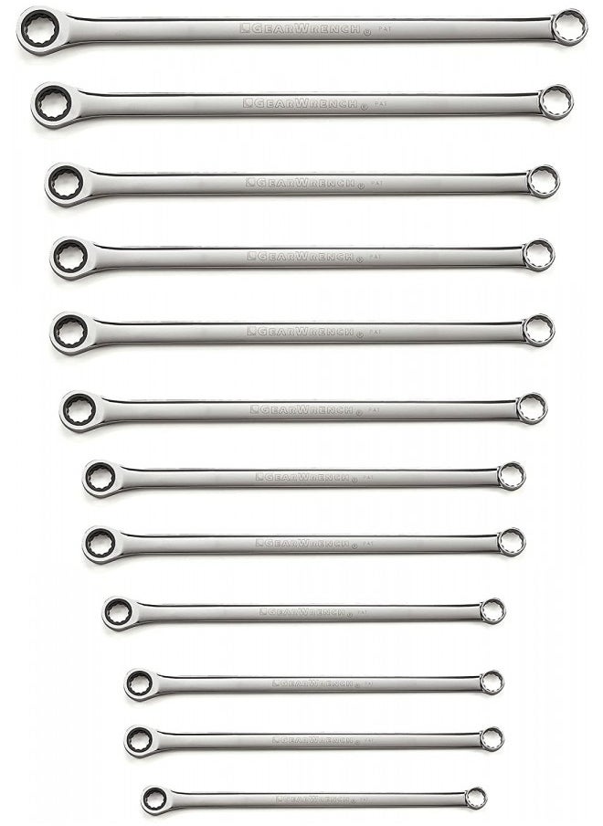 GEARWRENCH 12 Pc. 72-Tooth 12 Point XL GearBoxª Double Box Ratcheting Metric Wrench Set - 85988