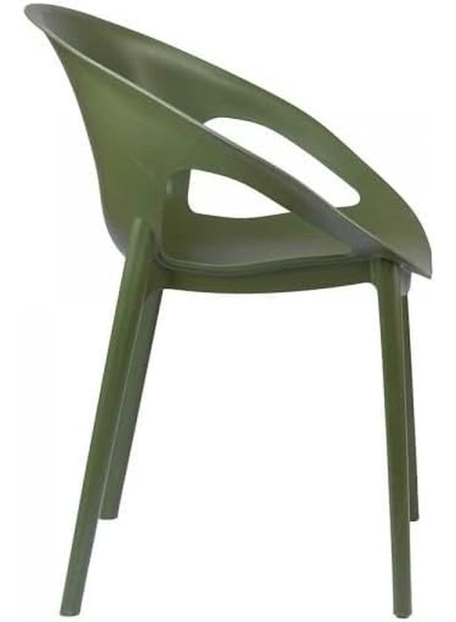 إس جيه سي كرسي بذراعين زيتوني اخضر غامق مادة البولي بروبيلين مقاس 82X58X50 سم - Image 4