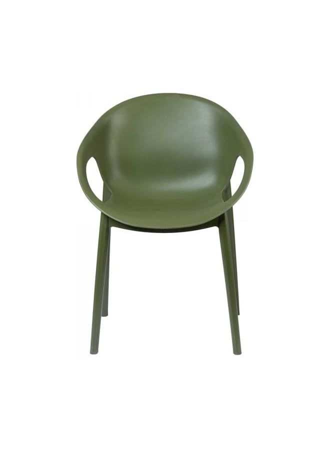 إس جيه سي كرسي بذراعين زيتوني اخضر غامق مادة البولي بروبيلين مقاس 82X58X50 سم - Image 1