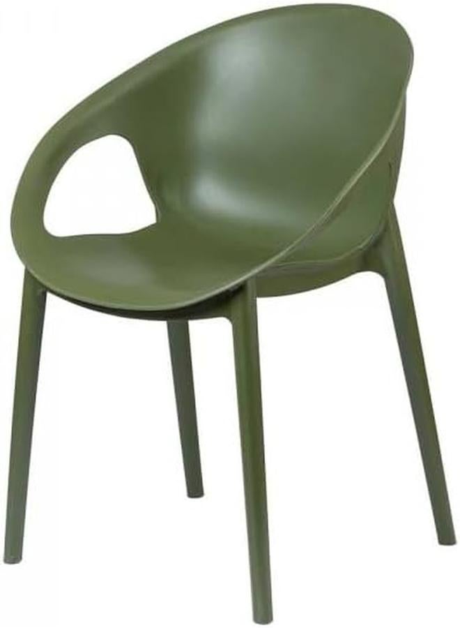 إس جيه سي كرسي بذراعين زيتوني اخضر غامق مادة البولي بروبيلين مقاس 82X58X50 سم - Image 3