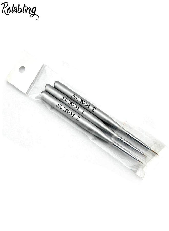 Rolabling 3PCS/SET Professional Acrylic Nail Art Brush Set for UV Gel Nail Art Tips Drawing Brush Pen Nail Art Tools (Size3-4) - Image 5