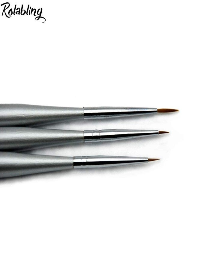 Rolabling 3PCS/SET Professional Acrylic Nail Art Brush Set for UV Gel Nail Art Tips Drawing Brush Pen Nail Art Tools (Size3-4) - Image 4