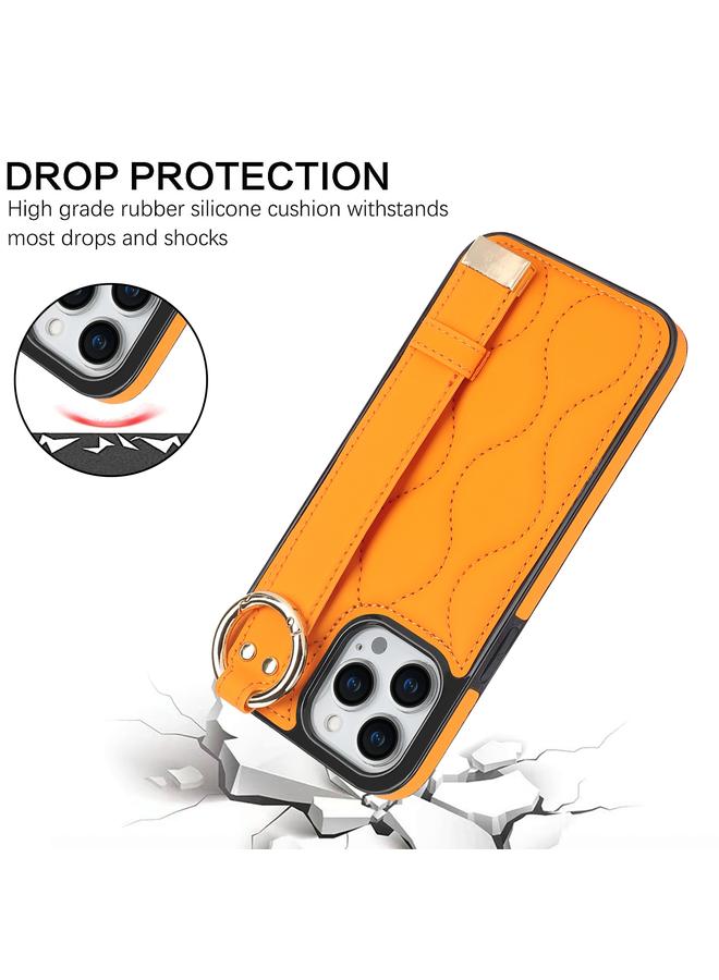 Zaboon Case For iPhone 13 Pro Non-slip Full Coverage Ring PU Phone Case with Wristband - Image 2