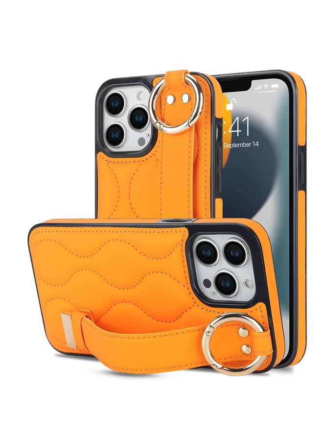 Zaboon Case For iPhone 13 Pro Non-slip Full Coverage Ring PU Phone Case with Wristband - Image 1