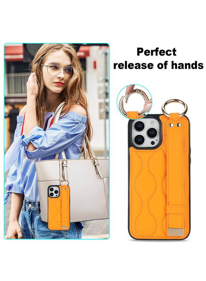 Zaboon Case For iPhone 13 Pro Non-slip Full Coverage Ring PU Phone Case with Wristband - Image 5