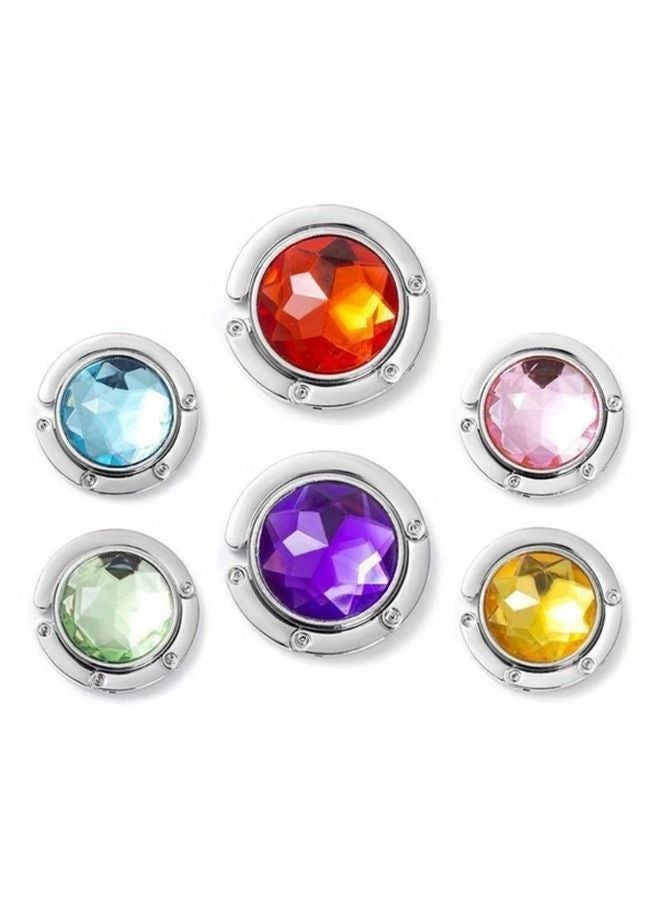 6 قطع خطافات حقيبة من سبائك الألومنيوم عشوائية الألوان لتعليق الحقائب والأكياس التسوقية - Image 3