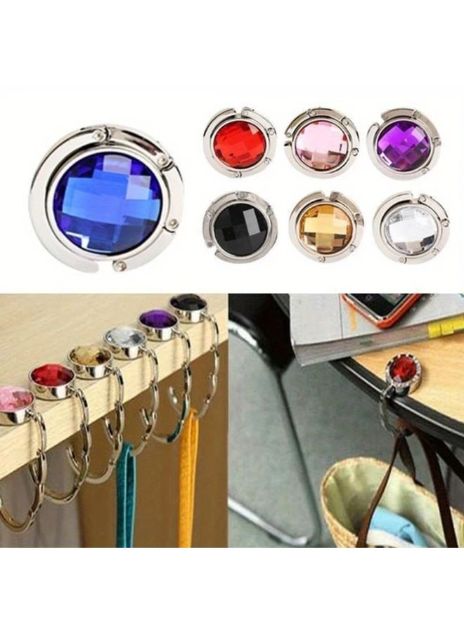 6 قطع خطافات حقيبة من سبائك الألومنيوم عشوائية الألوان لتعليق الحقائب والأكياس التسوقية - Image 2