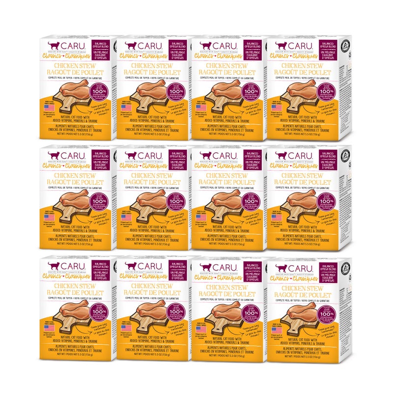 Caru - Chicken Stew for Cats, Natural Cat Food with Added Vitamins, Non-GMO Ingredients, Complete & Balanced for All Stages of Life (6 oz) - Case of 12 - Image 1
