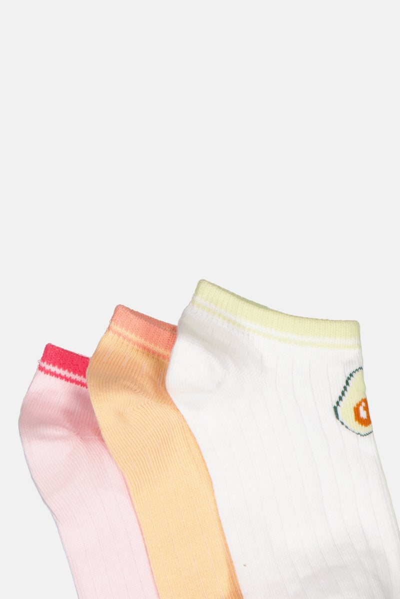 bebe جوارب كاحل للبنات للأطفال 5 أزواج بطبعات رسومية، متعددة الألوان - Image 3