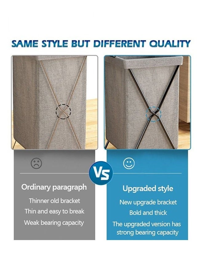 YelaJoy Folding Laundry Basket Large Removable Waterproof Leather Clothes Hampers with Lid Black（with lid） - Image 4