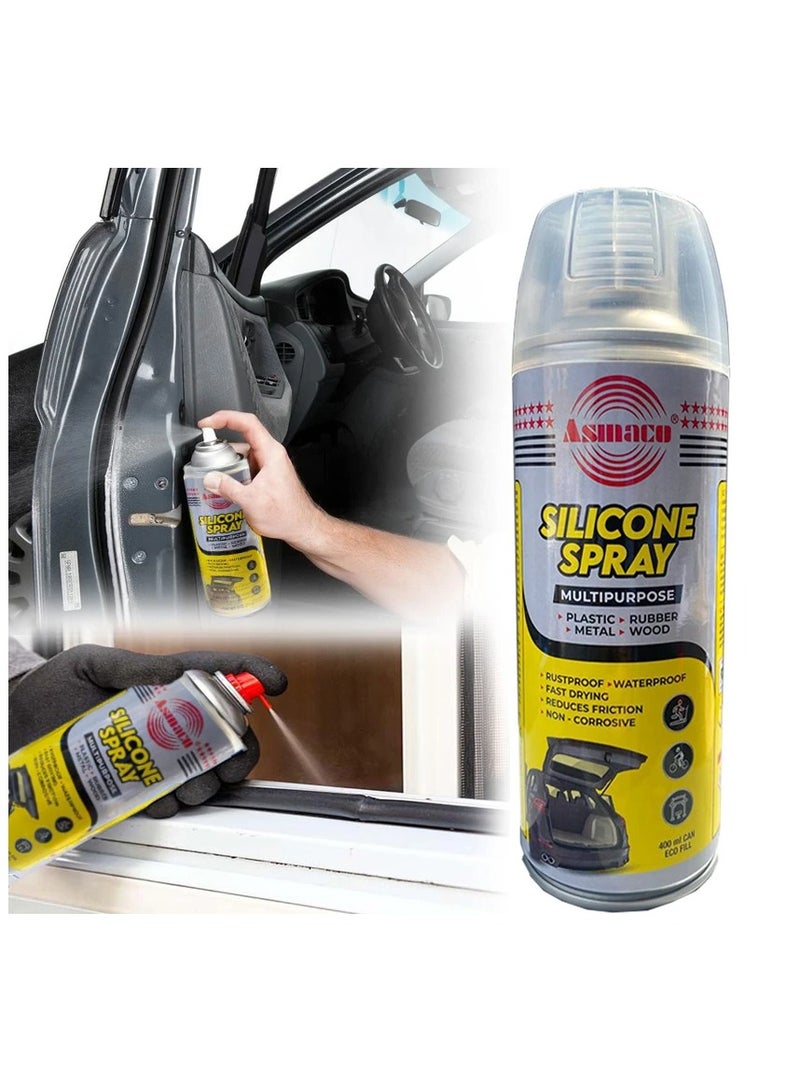 Asmaco بخاخ سيليكون من اسماكو 400 مل مناسب للخشب والبلاستيك والمعادن والمطاط 400 مل - Image 2