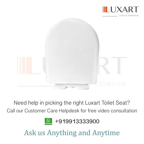 LUXART Toilet Seat Cover 45L x 36W CM| Western Commode U-Type Seat Cover | Soft Close Technology Heavy Quality Commode Lid With Installation Kit | Stylish PP Toilet Cover For Bathroom, Commercial Use - Image 2