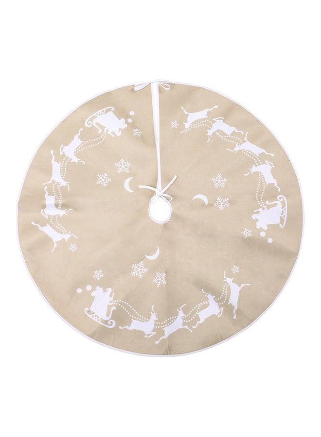 NIBEMINENT Round Short Plush Sleigh Print Tree Skirt Carpet - Image 1