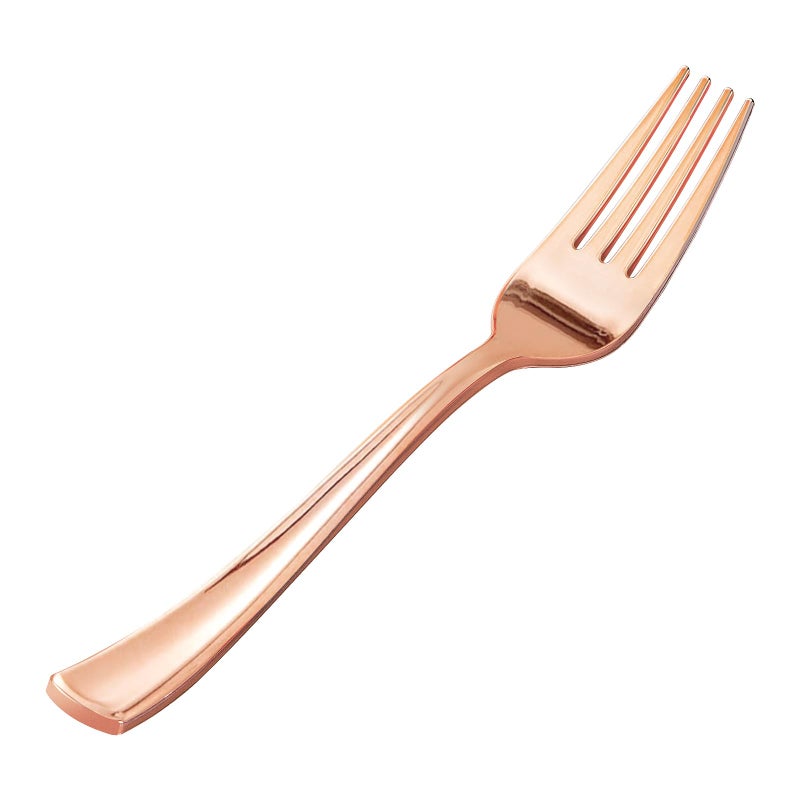 Goodluck 50 Pack Rose Gold Plastic Forks  Heavy Duty Rose Gold Forks Disposable  Rose Gold Plastic Cutlery Perfect for Weddings  Parties  Dinners - Image 1