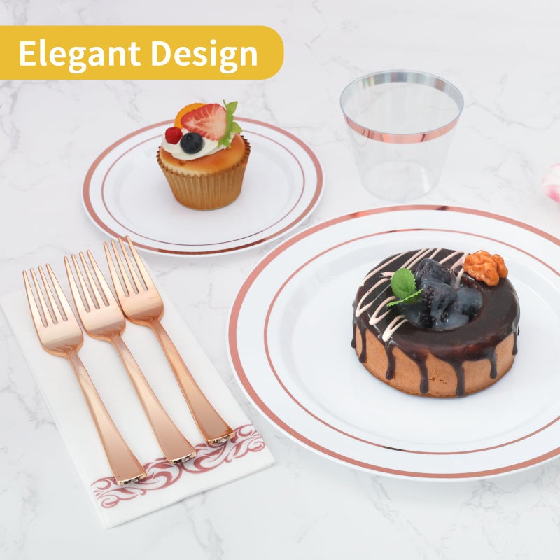 Goodluck 50 Pack Rose Gold Plastic Forks  Heavy Duty Rose Gold Forks Disposable  Rose Gold Plastic Cutlery Perfect for Weddings  Parties  Dinners - Image 2