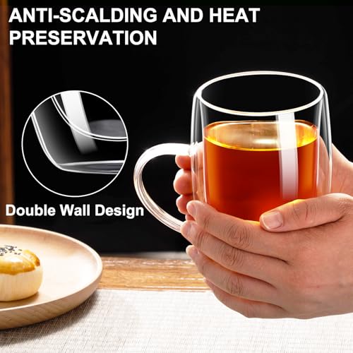 Baalaka Double Wall Glass Tea Cup With Stainless Steel Infuser and Lid, 16oz Borosilicate Glass Tea Mug, Tea Infuser for Loose Leaf Tea, Teas Gifts for Lovers - Image 4