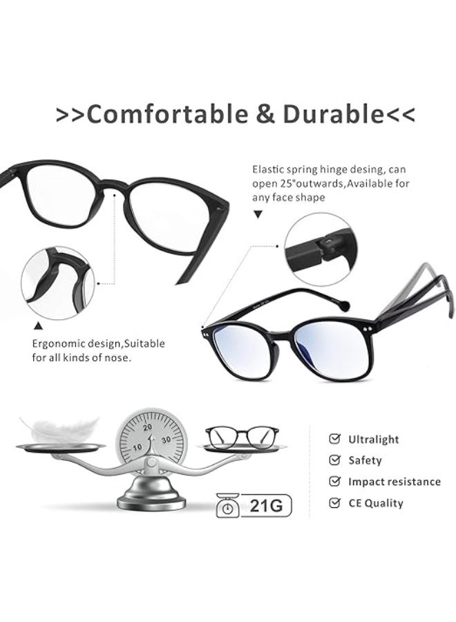 Baytion Blue Light Filter Eyewear for Men  Women Anti Blue Light Eyestrain  UV Glare BlockingTV Computer Gaming Glasses Black - Image 3