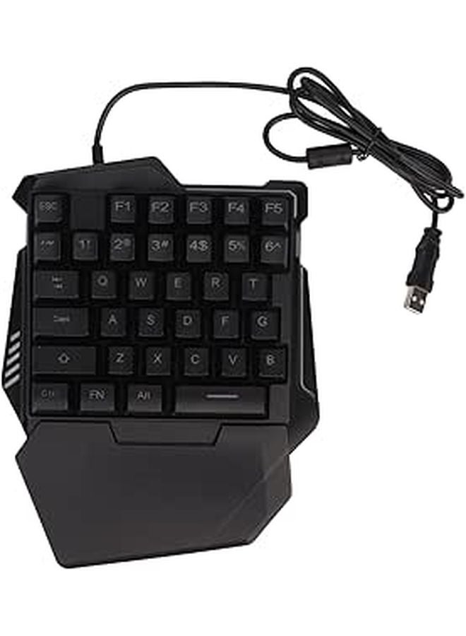 One Handed 35 Keys RGB Mechanical Gaming Keyboard With USB Ergonomic Backlight For PC - Image 1