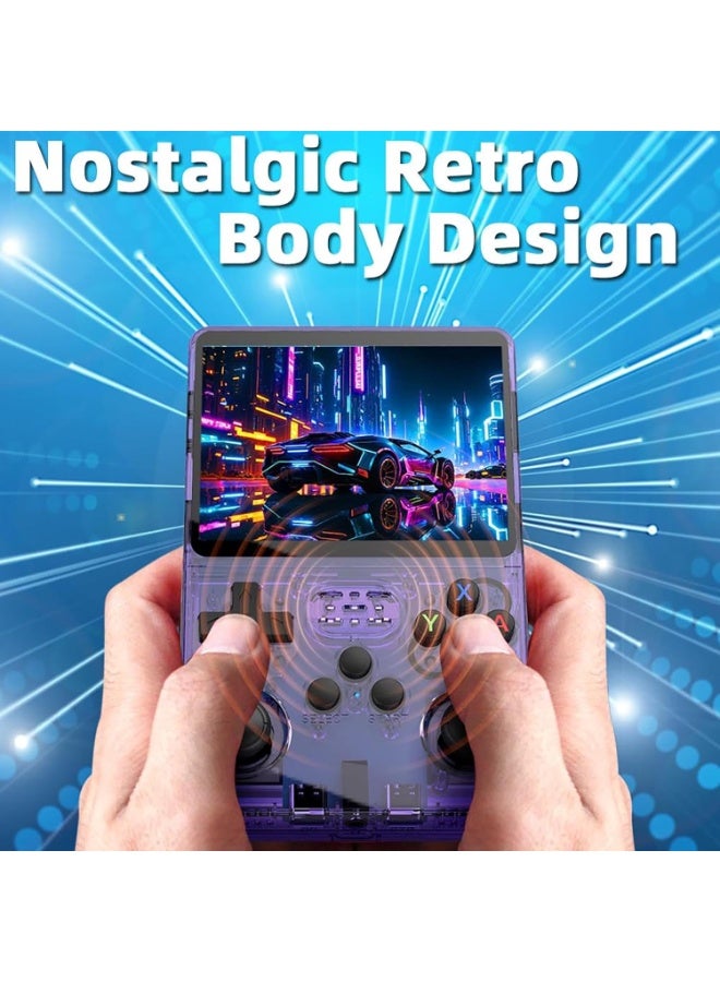 TIGER R36S Handheld Game Console with 3.5 Inch IPS Screen, Preinstalled Emulator System, 16GB System Storage + 64GB Memory Card, Portable Retro Gaming Player, Transparent Black - Image 2