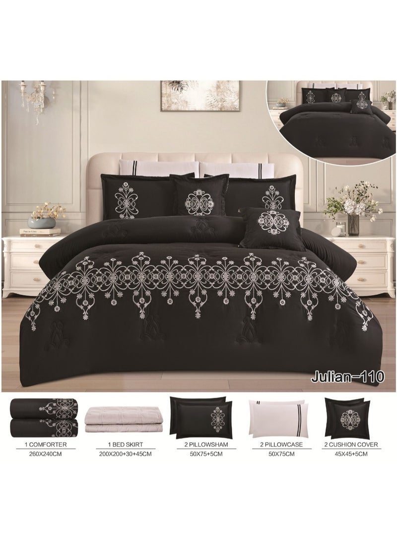 8-piece double bed set featuring a new floral pattern; comforter size 260 x 240 cm. - Image 1