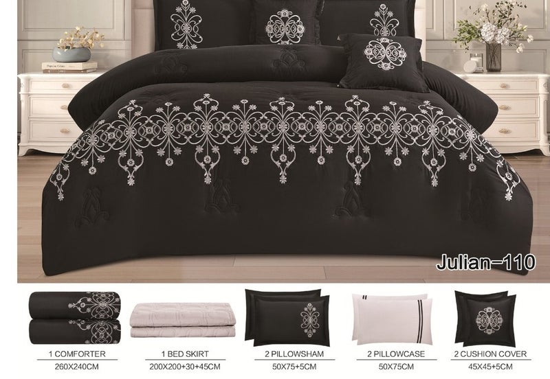 8-piece double bed set featuring a new floral pattern; comforter size 260 x 240 cm. - Image 2