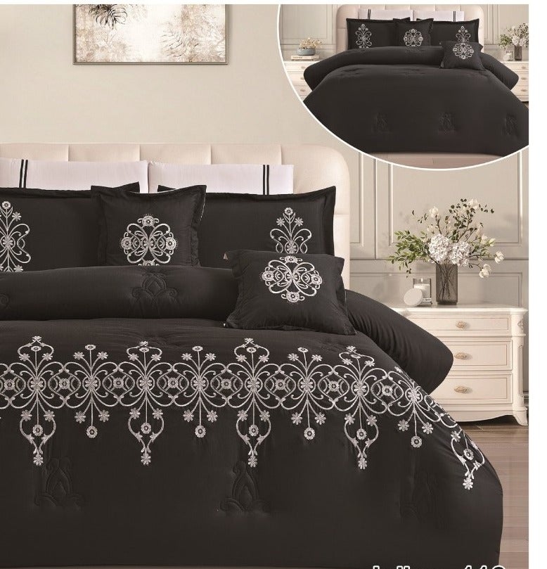 8-piece double bed set featuring a new floral pattern; comforter size 260 x 240 cm. - Image 3